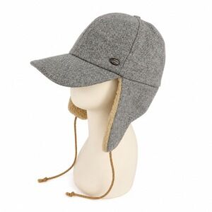 Farmers Market Iceland M Trapper Cap Wool Faux Shearling Ear Flaps Grey Outdoor